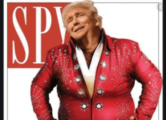Trump Just Took 1 Step Closer To Fat Elvis Tonight, Except the Suit’s Green