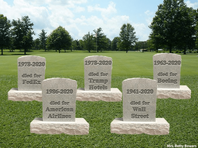 coronavirus tombstones