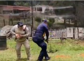 WATCH: MAGAs In Civil War Training, One Almost Blows the Other’s Head Off. Check Out the Benny Hill Version