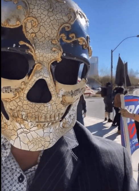skull Harry Reid protest