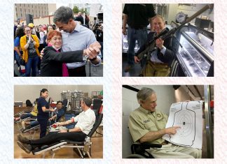 While Beto O’Rourke donated blood, Abbott worked on his NRA speech