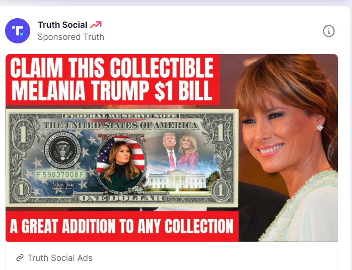 Is Truth Social Trying To Stay Afloat By Selling Melania Money ...