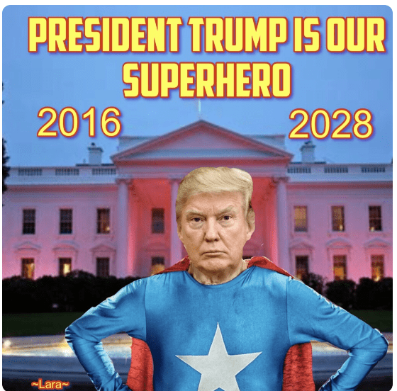 Trump superhero blue
