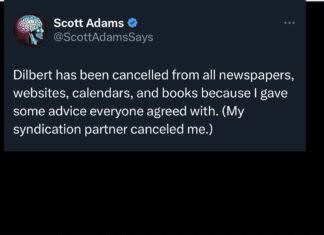 “Dilbert” Dropped by Distributor, Hundreds of Papers Follow Suit, Scott Adams Has a Sad
