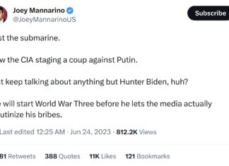 RWNJ Tweets Biden Organized Russian Coup To Distract from Hunter