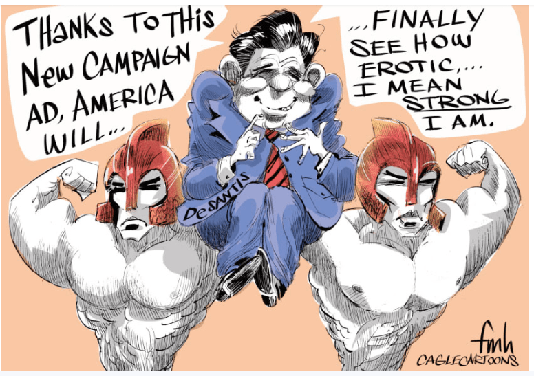 DeSantis Achilles cartoon