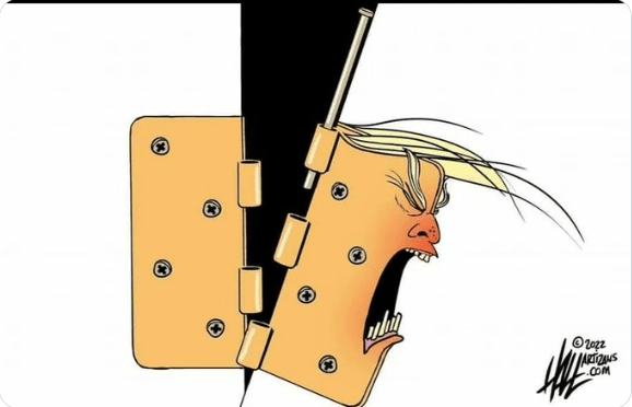 Trump hinge cartoon