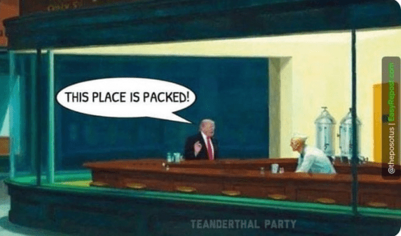 Trump packed coffeeshop