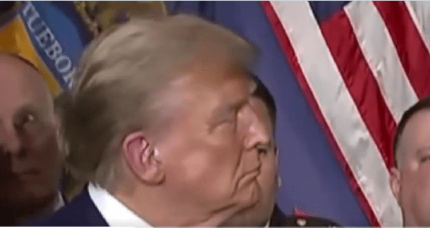Trump simpering