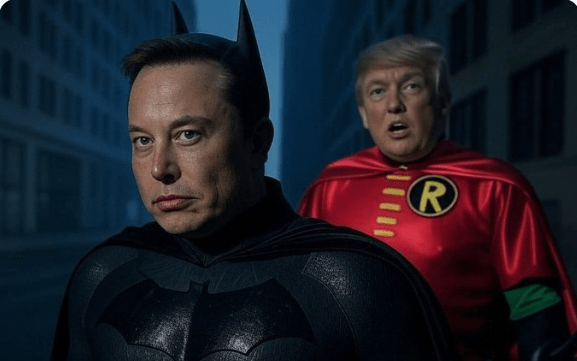 Batman Robin Musk Trump