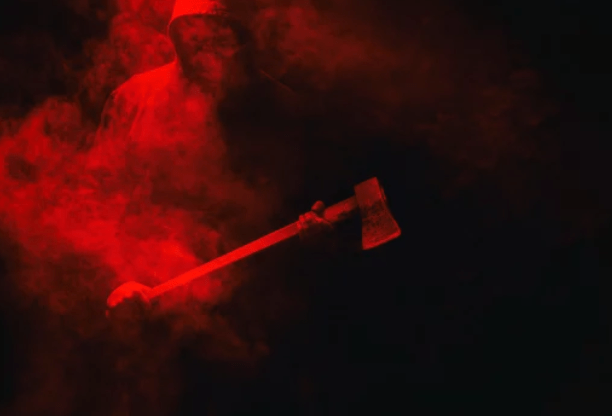 Ax red background