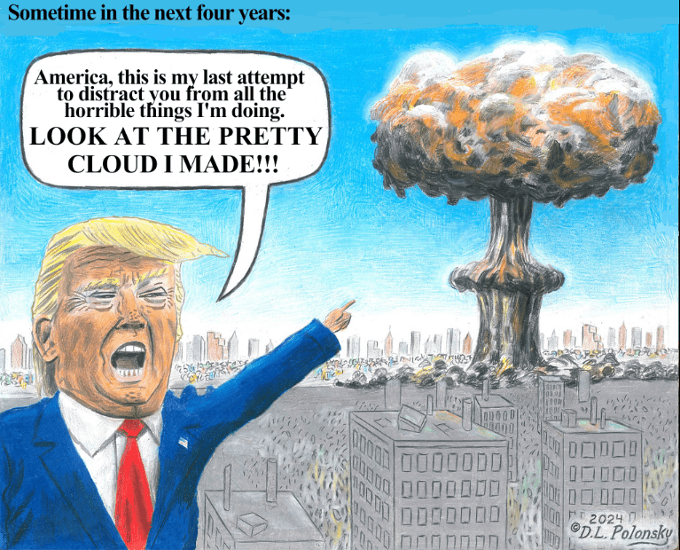 Trump mushroom cloud cartoon