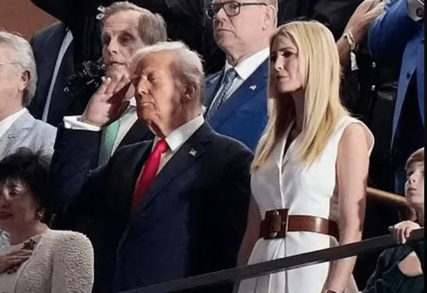 Trump super bowl eyes closed