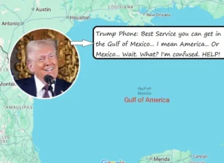 Trump Phone Hawks Map Of Its Service Area, Including the Gulf of MEXICO!