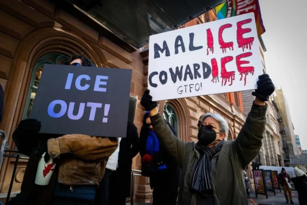 ICE Out protest A 02-15-2026