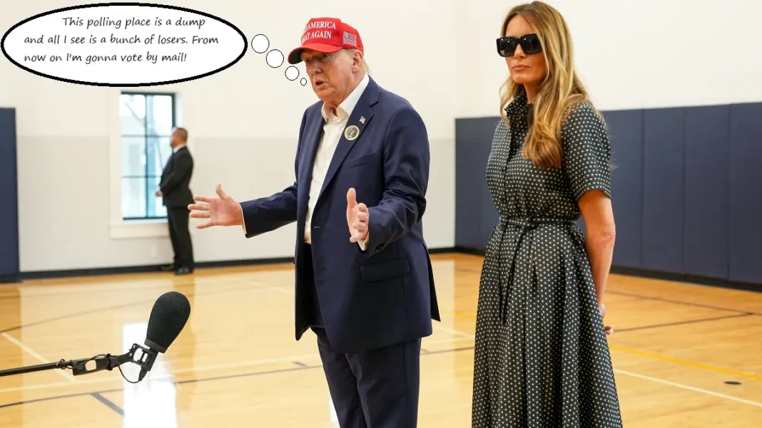 trump at polling place