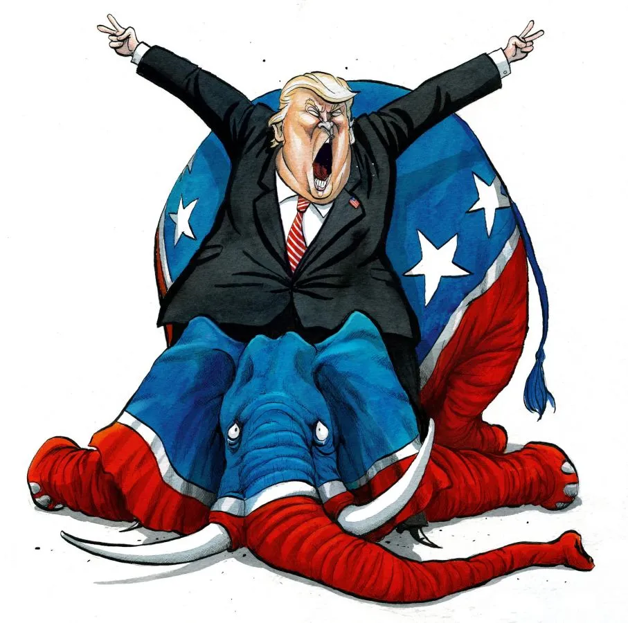Dead Republican elephant and Trump A 07-19-2026