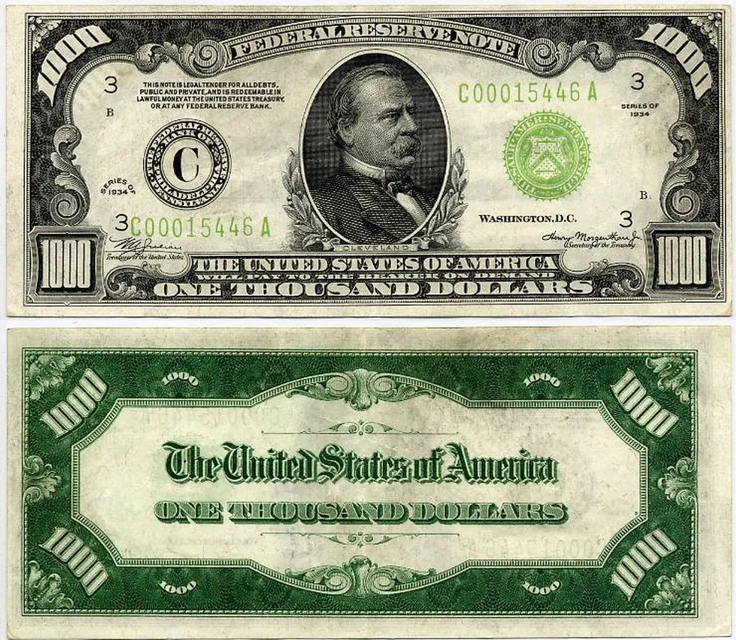 1000 dollar bill A 08-03-2026