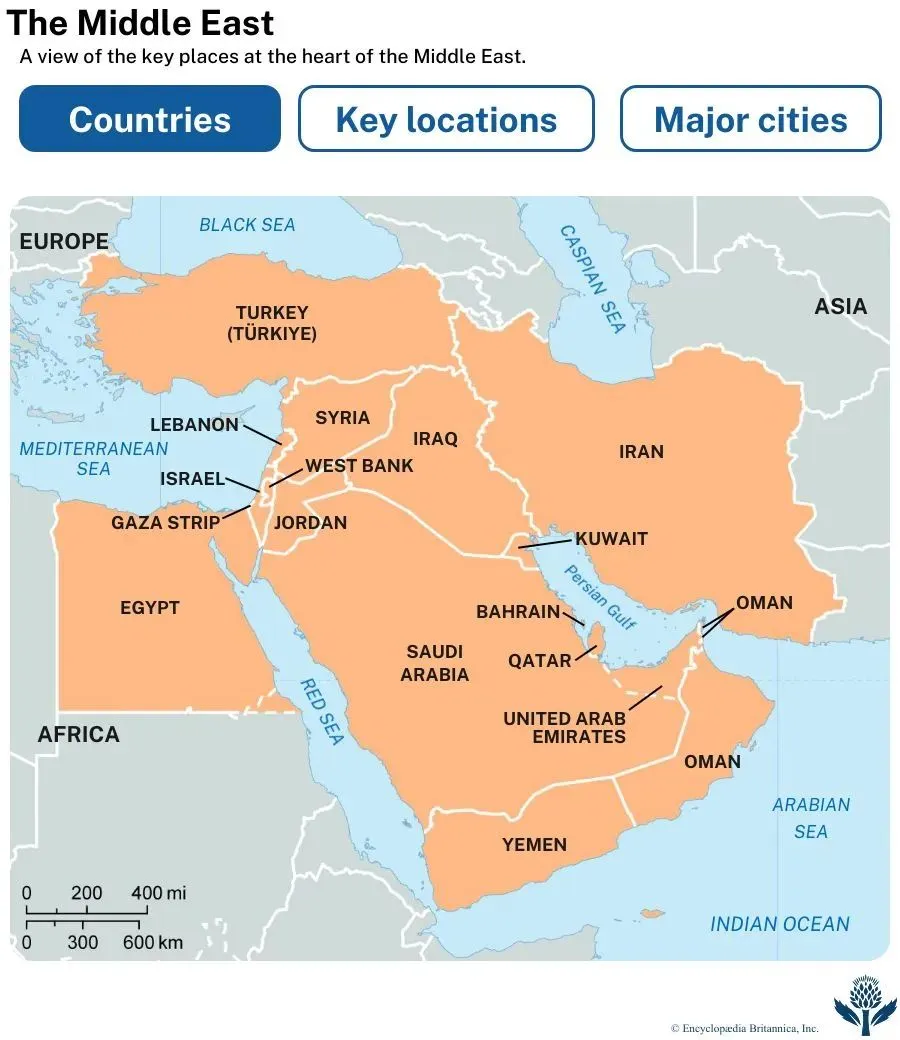 Map of the Middle East A 10-27-2026